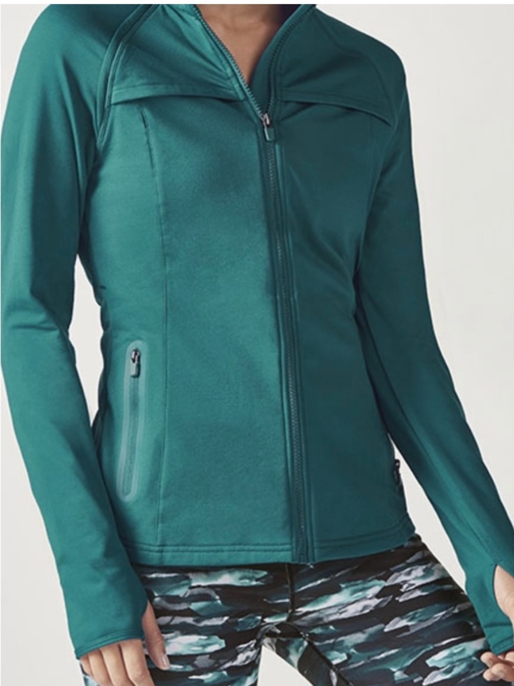 Fabletics Kimmy Performance Jacket Medium Baltic Teal Full‑Zip Athletic Jacket